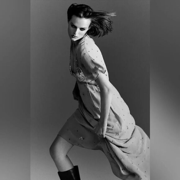 ZARA BEADED SEQUIN EMBROIDERED DRESS - LIMITED EDITION - Picture 3 of 7